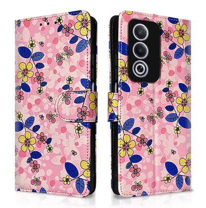 Pikkme Oppo A3 Pro 5G Wallet pink flower mobile flip cover