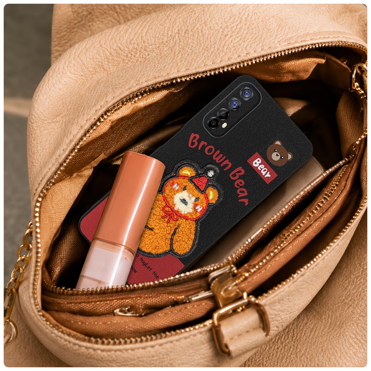 Pikkme Realme 7/Narzo 30 4G/Narzo 20 Pro Plush Patch cherry back cover – photo 5