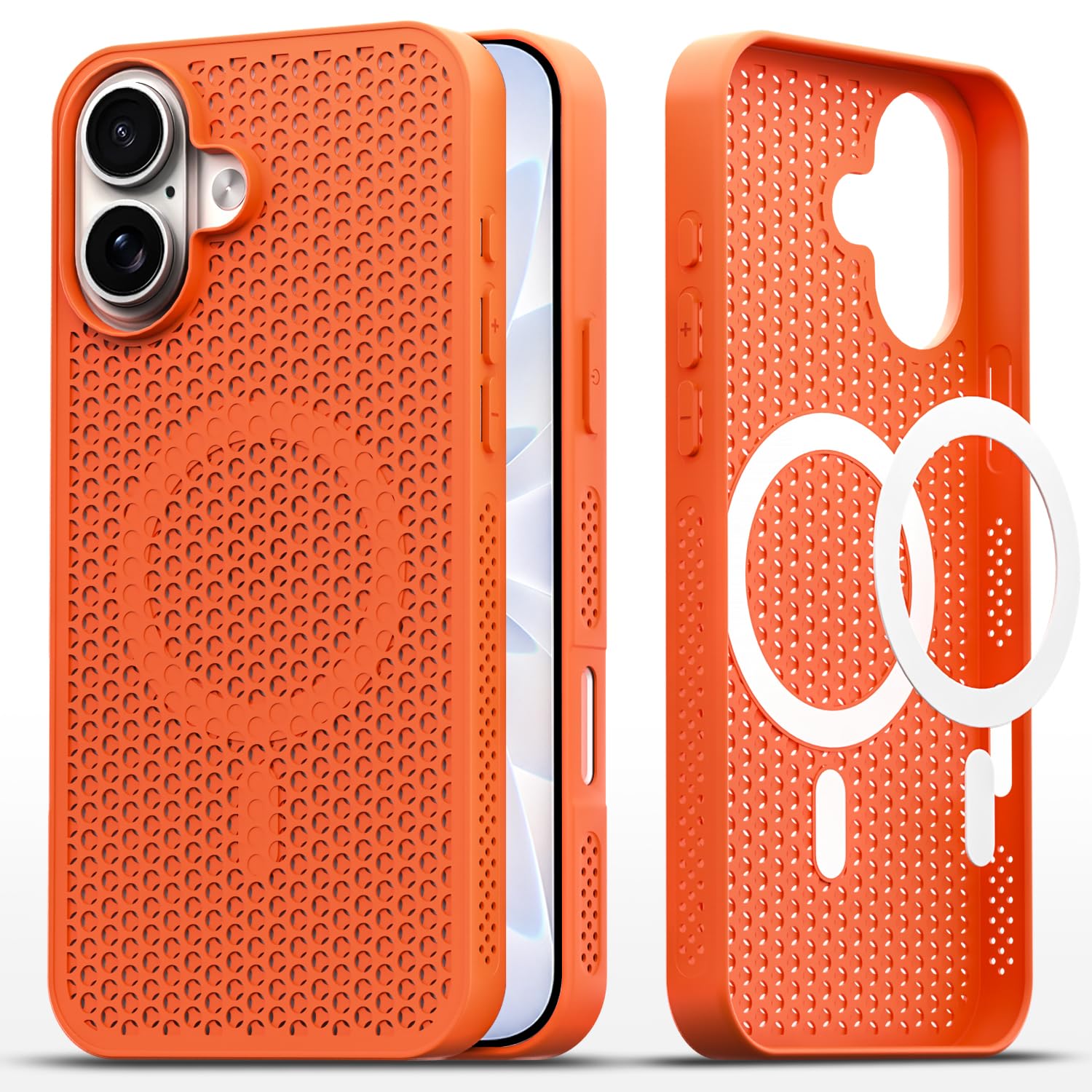 iPhone 17 MagSafe mobile back cover in orange by Pikkme