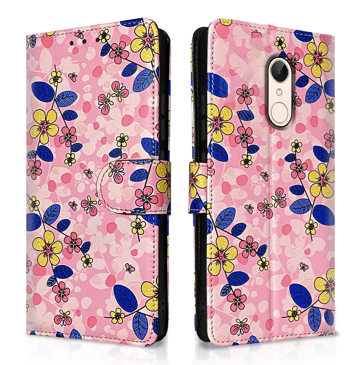 Pikkme Redmi Note 5 Wallet pink flower wallet flip cover