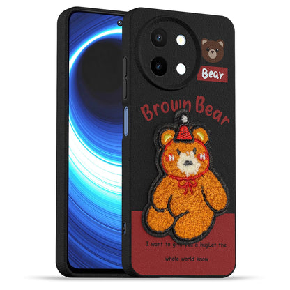 Pikkme Vivo Y58/T3x/Y200i 5G Plush Patch cherry mobile back cover