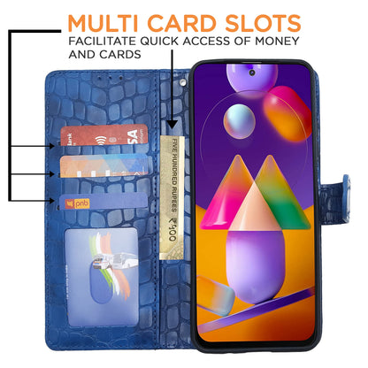 Samsung M31s Wallet mobile flip cover in blue by Pikkme – photo 2