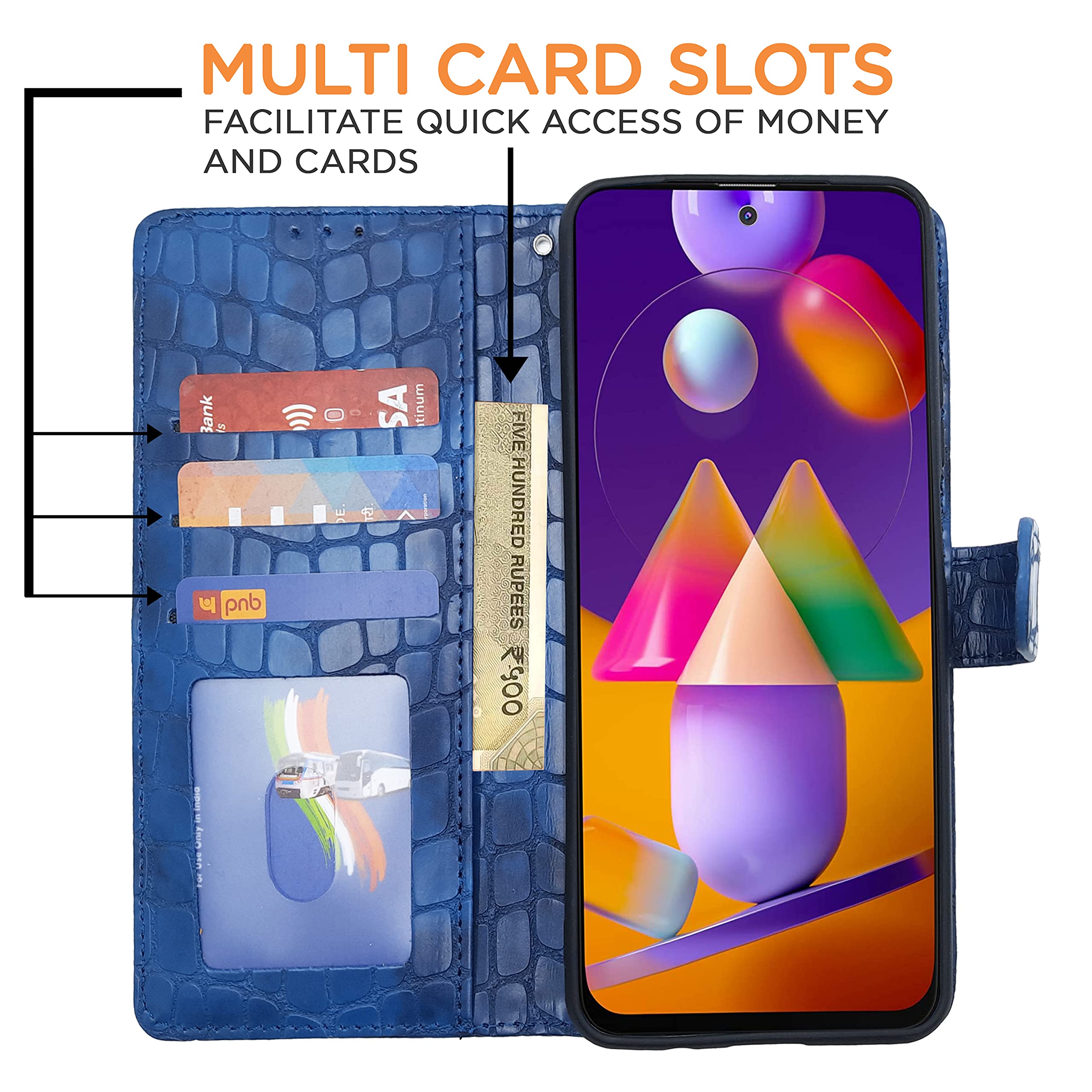 Samsung M51 mobile flip cover in blue by Pikkme – photo 2