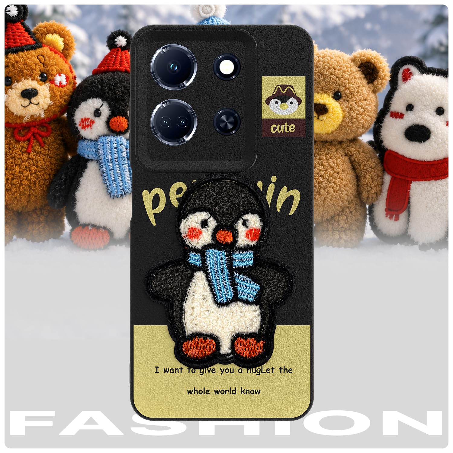 Infinix Note 30 5G Plush Patch phone cover in black by Pikkme – photo 7