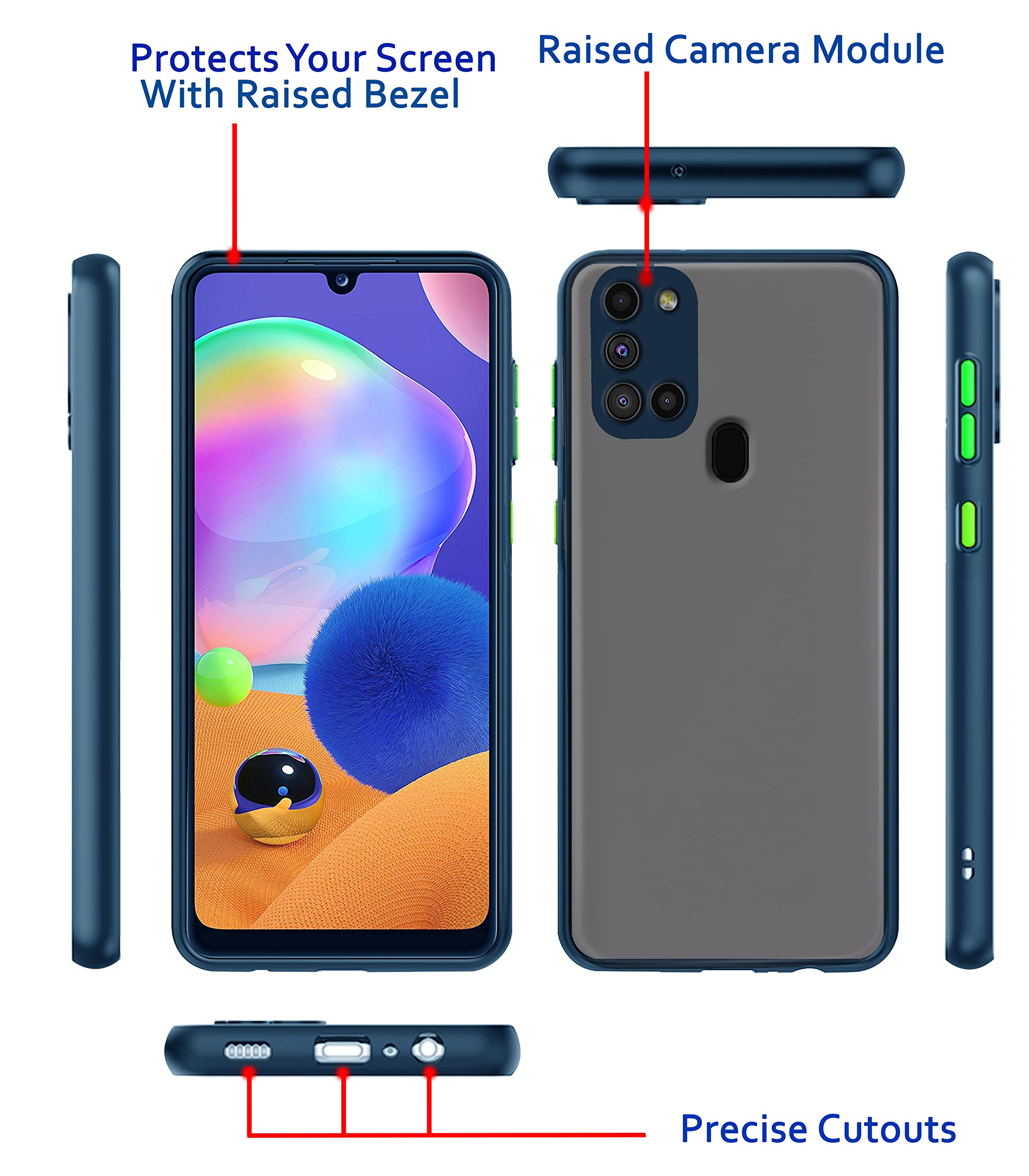 Samsung A21s Matte mobile cover in blue by Pikkme – photo 3