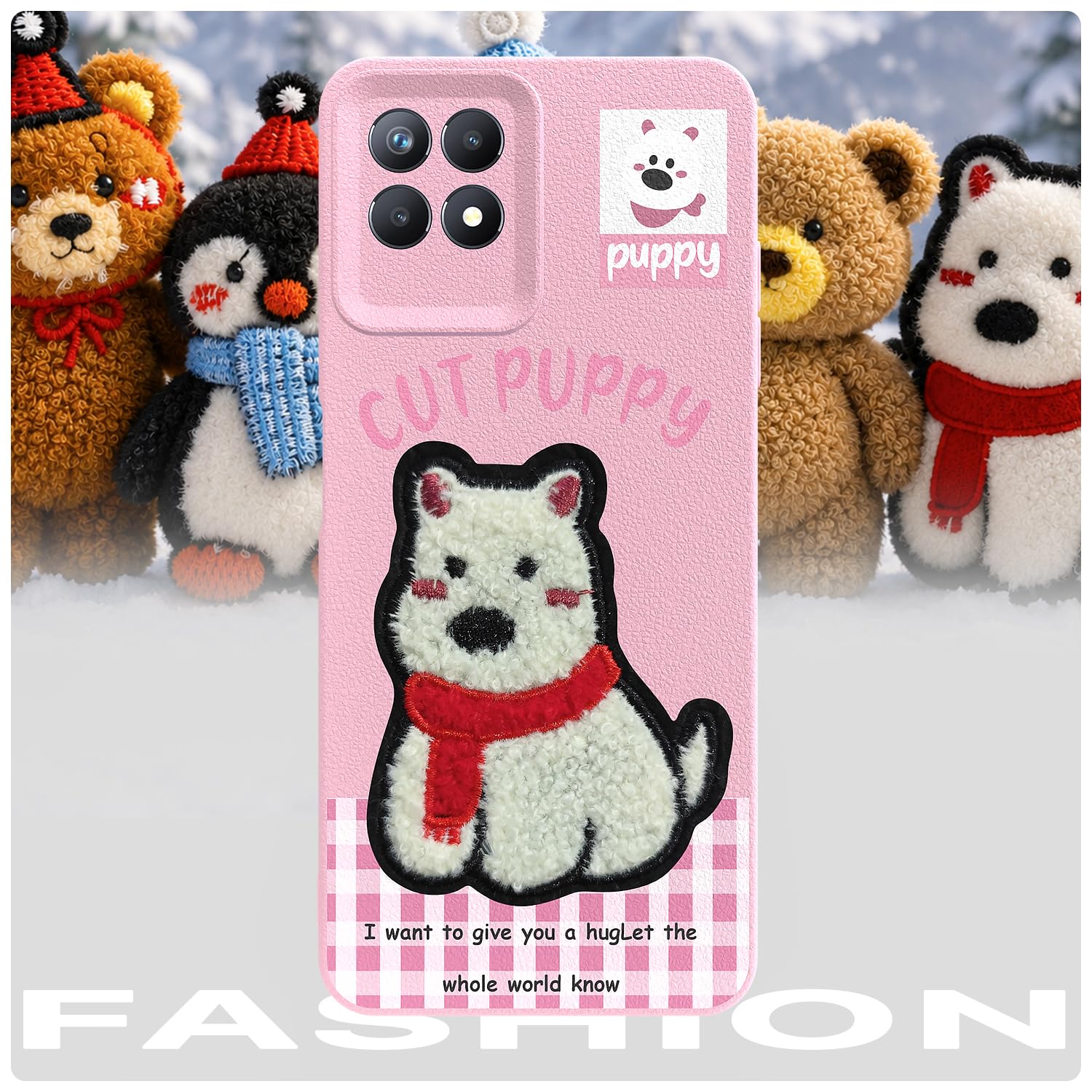 Pikkme pink Plush Patch mobile back cover for Realme Narzo 50/8i 4G – photo 7