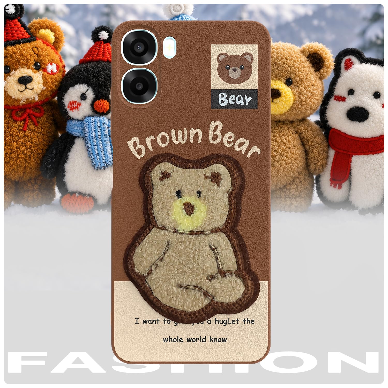 Pikkme brown Plush Patch mobile cover for Oppo A6X/K14x – photo 7
