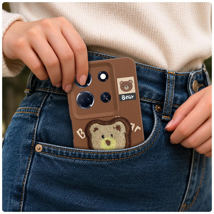 Pikkme brown Plush Patch mobile cover for Infinix Note 30 5G – photo 4