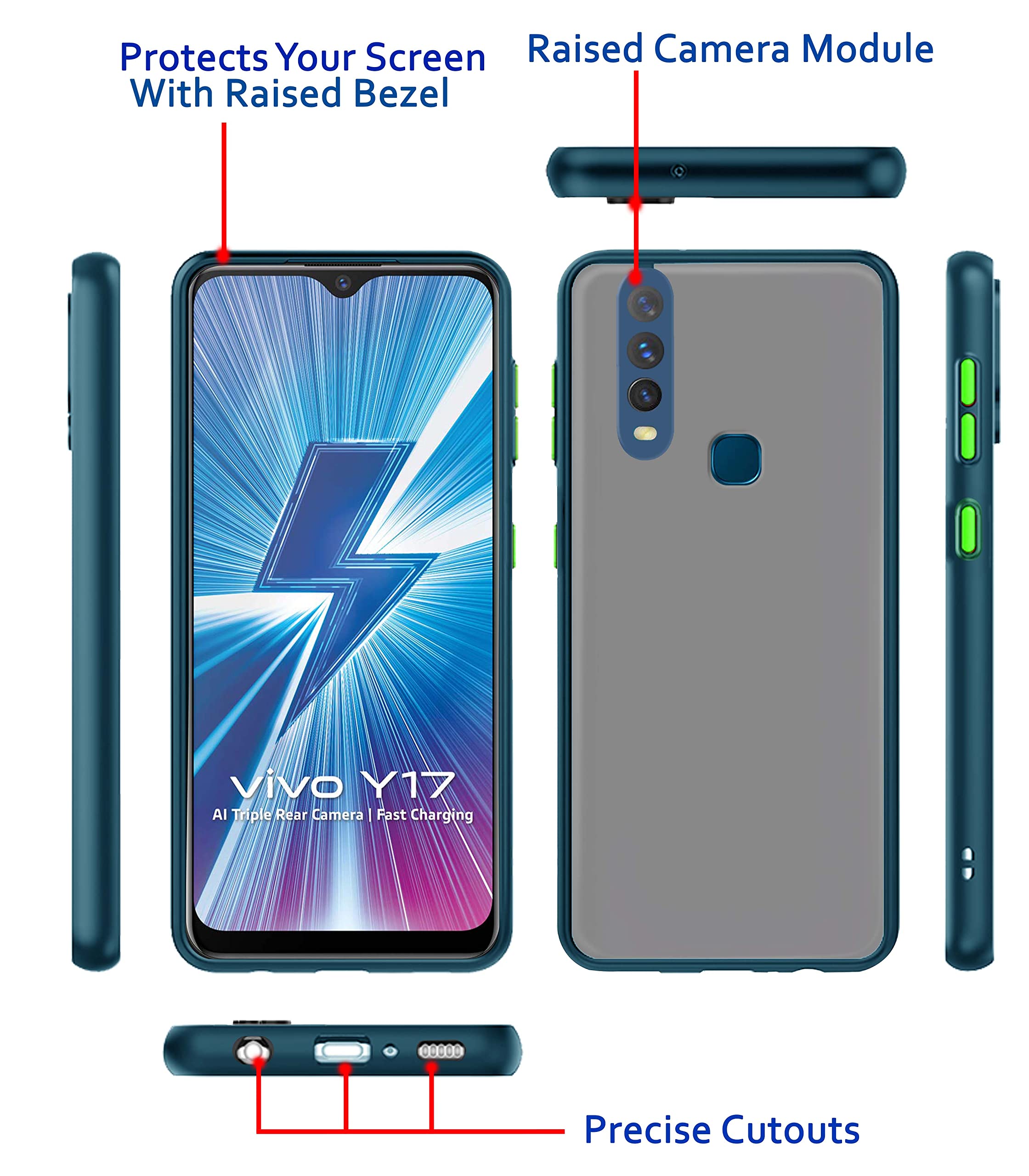 Vivo Y12/Y15/Y17/U10 mobile cover in blue by Pikkme – photo 3