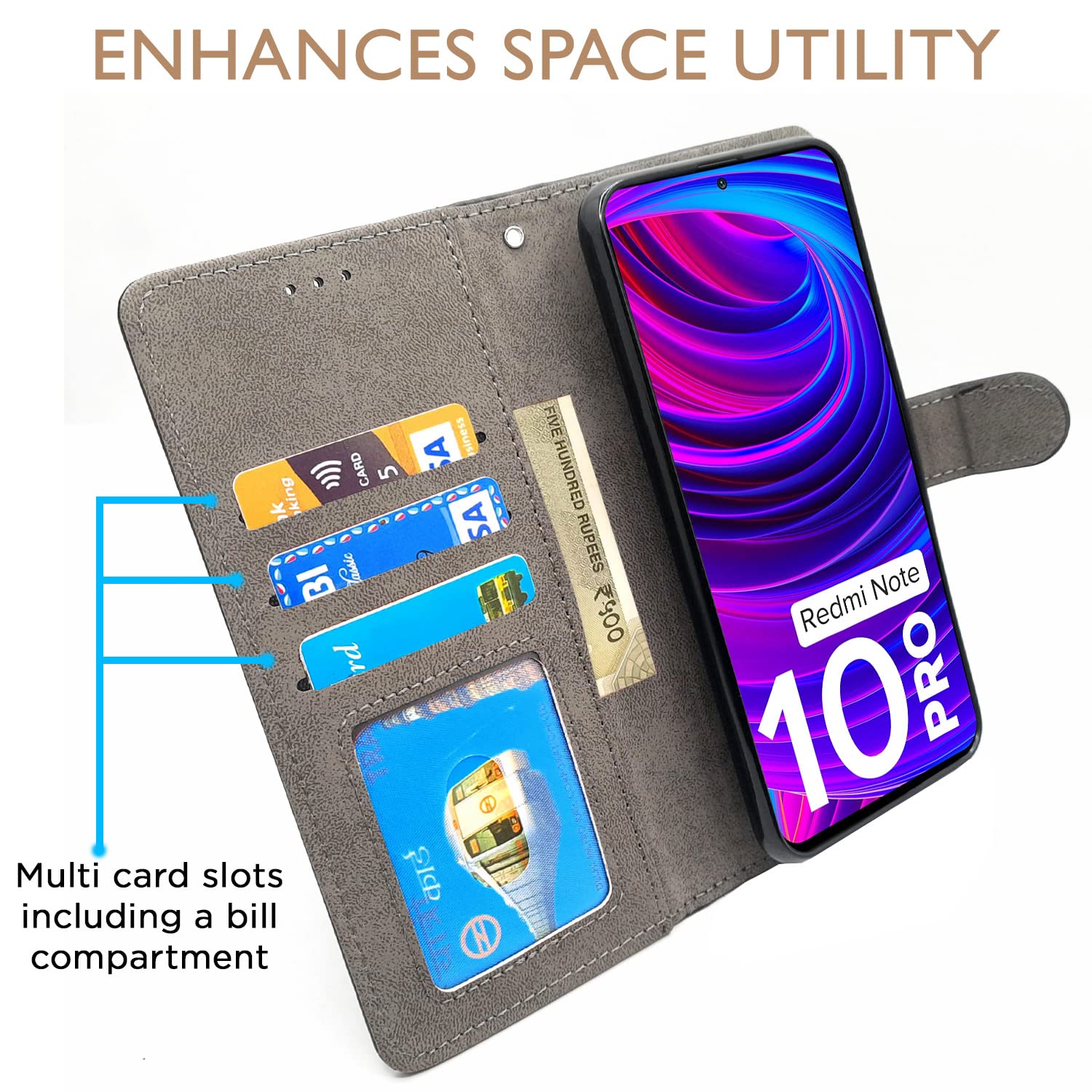 Pikkme black flip cover for Redmi Note 10 Pro/Note 10 Pro Max – photo 2
