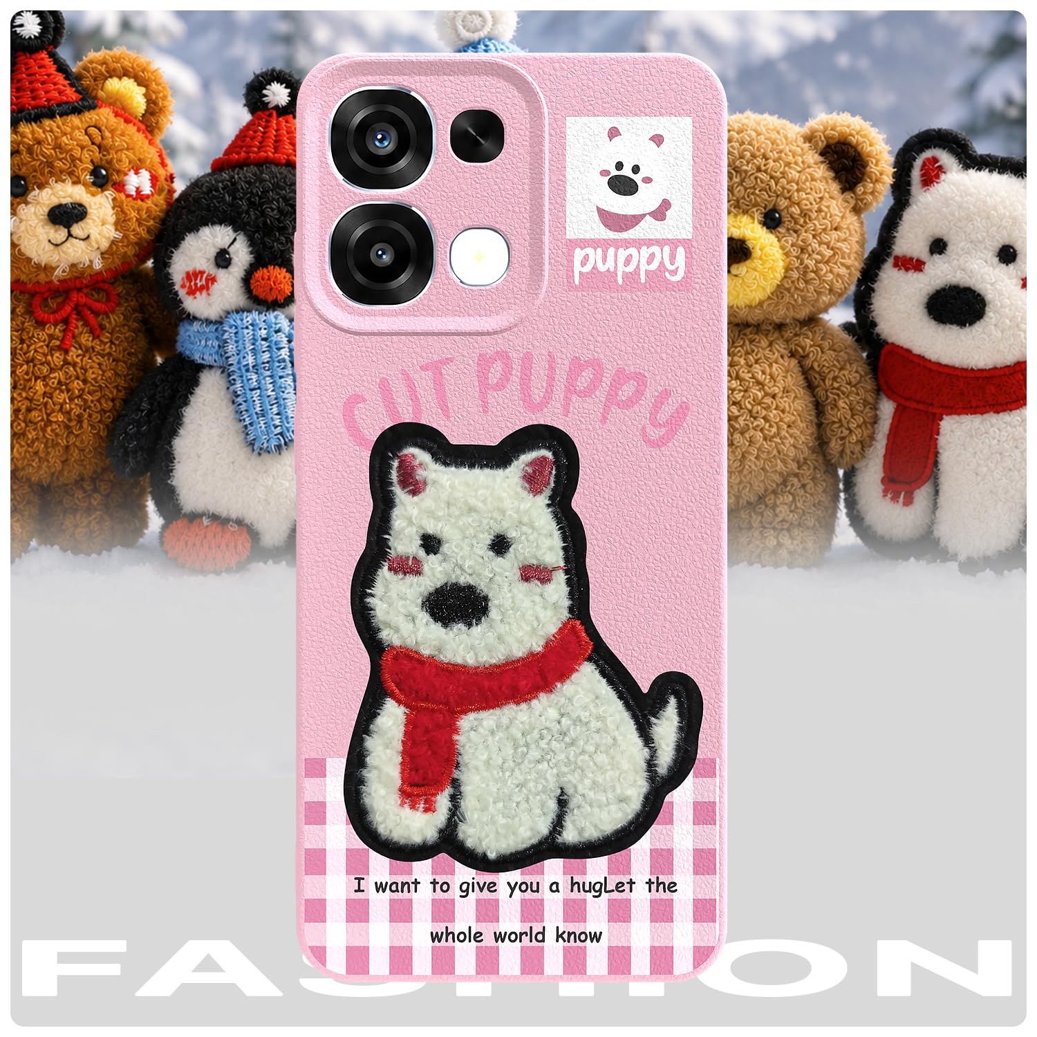 Pikkme Oppo F31/F33 5G Plush Patch pink mobile back cover – photo 7