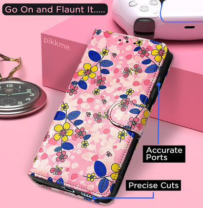 Pikkme pink flower wallet flip cover for Vivo V27/V27 Pro 5G – photo 4
