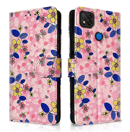 Mi Redmi 10A / 10A Sport/Redmi 9 / Redmi 9 Activ / 9C / Poco C31  Flower Flip Cover -Pink)