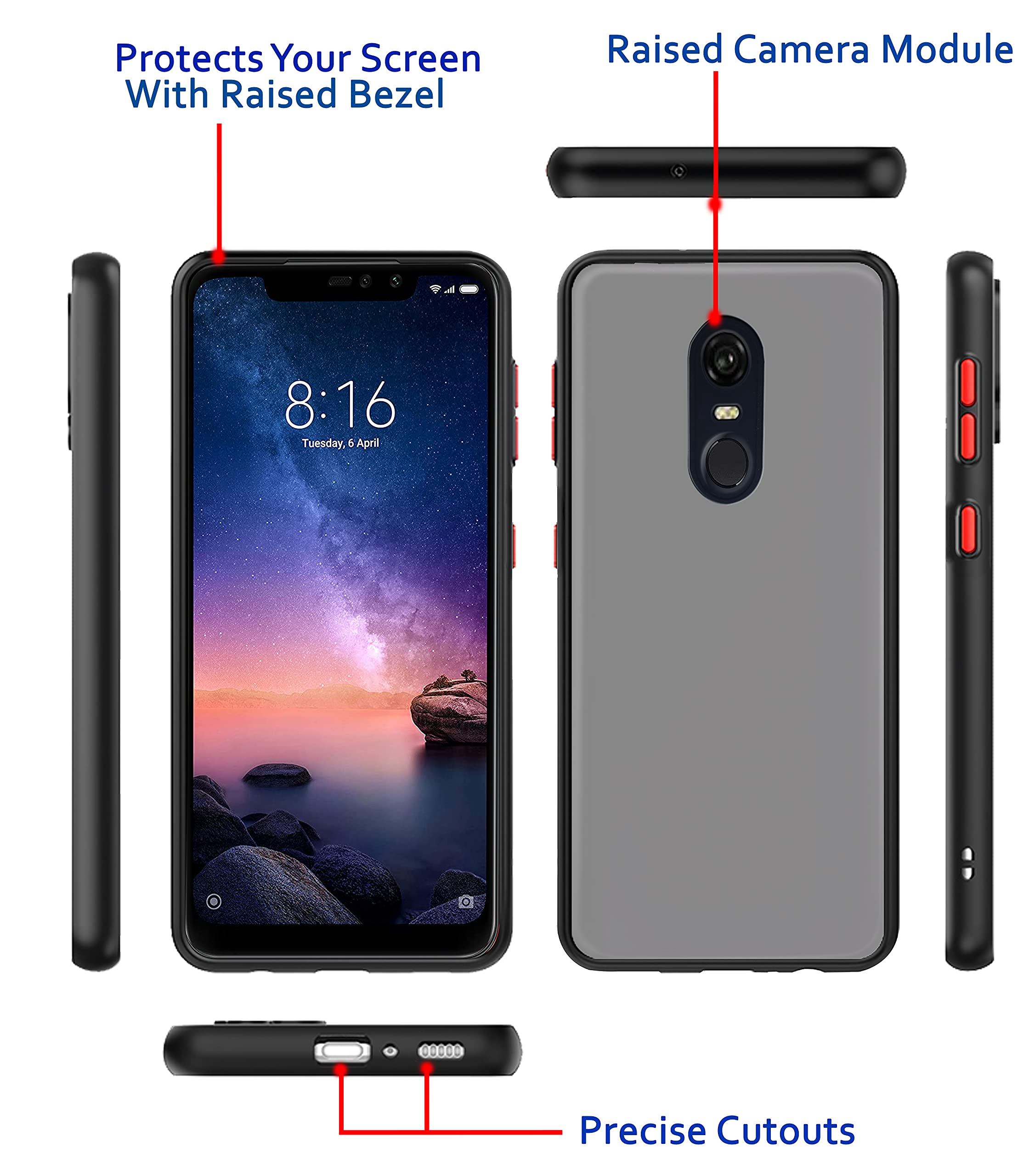 Redmi Note 5 back cover in black by Pikkme – photo 4