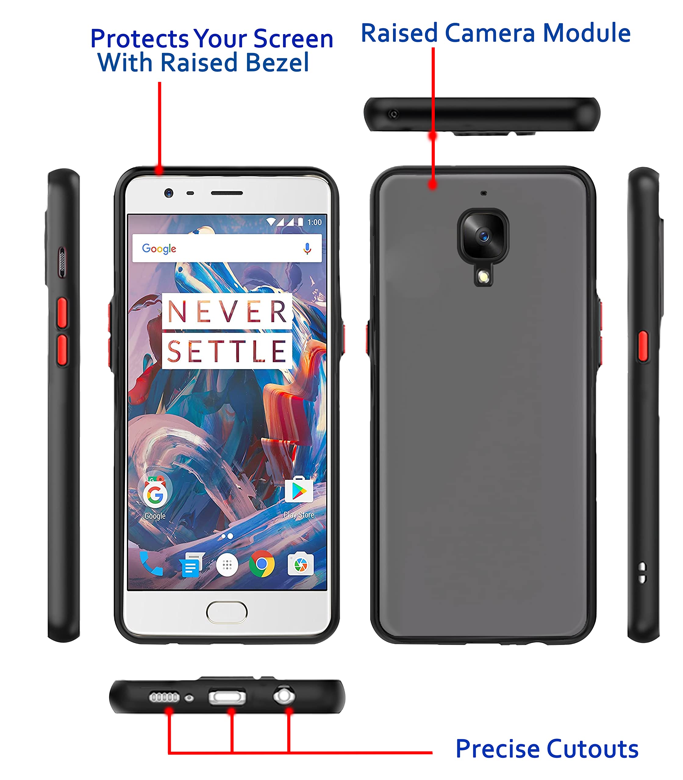 Pikkme OnePlus 3/3T Matte black mobile cover – photo 3