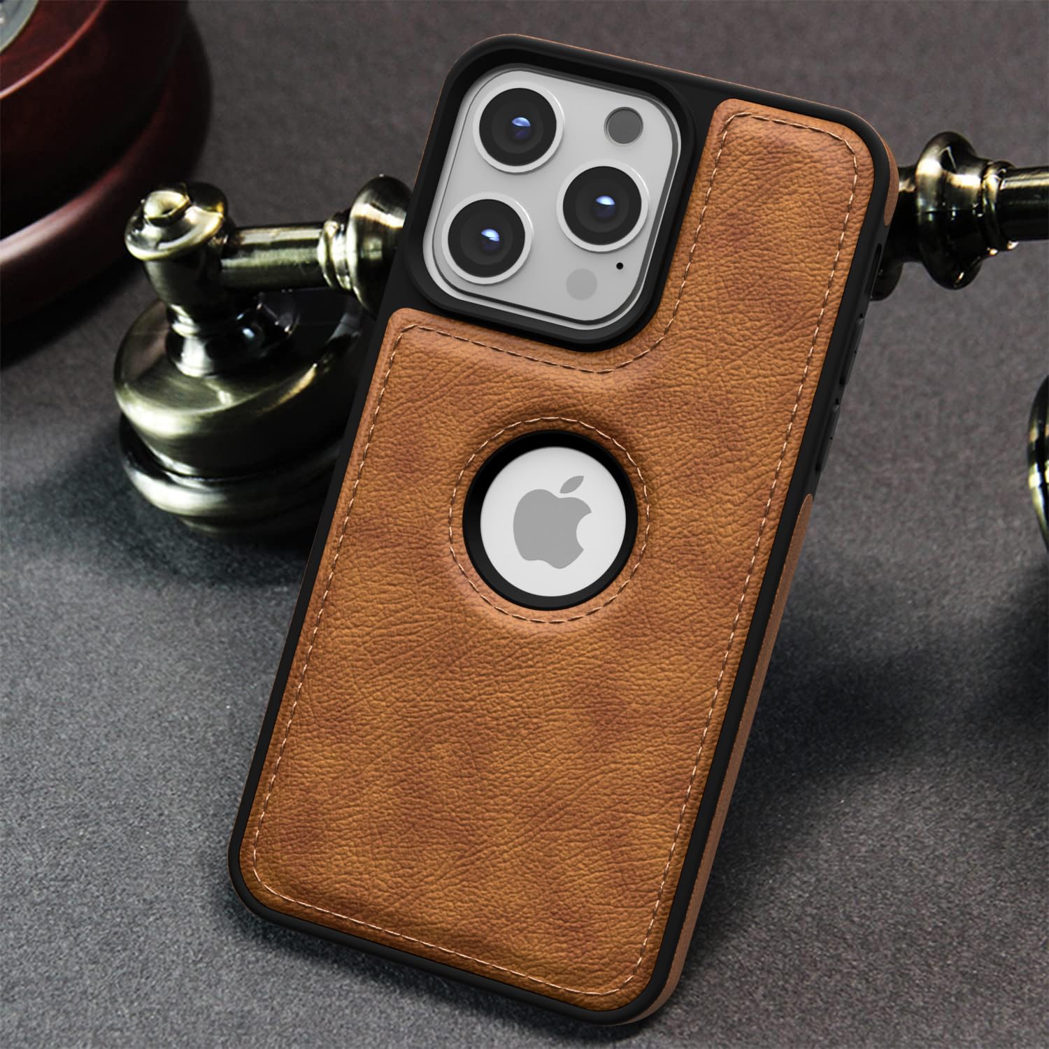 Pikkme iPhone 13 Pro Max Flexible Pu Leather Back Case | Brown