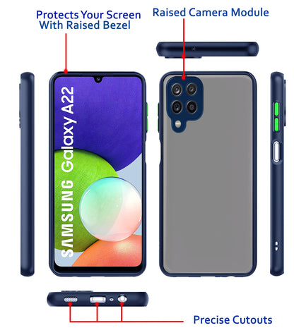 Samsung A22 4G Matte back cover in blue by Pikkme – photo 3