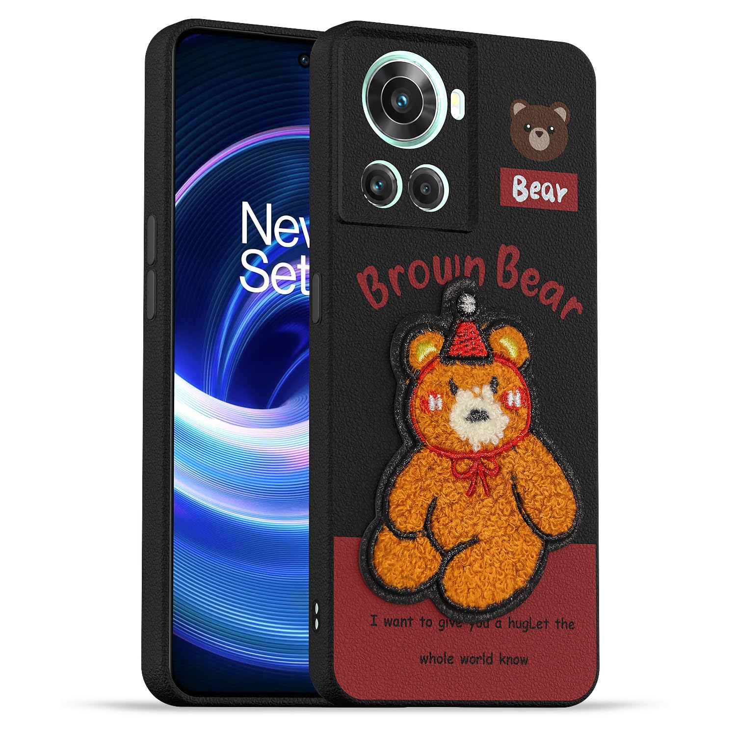 Pikkme OnePlus 10R/10R Prime 5G Plush Patch cherry back cover