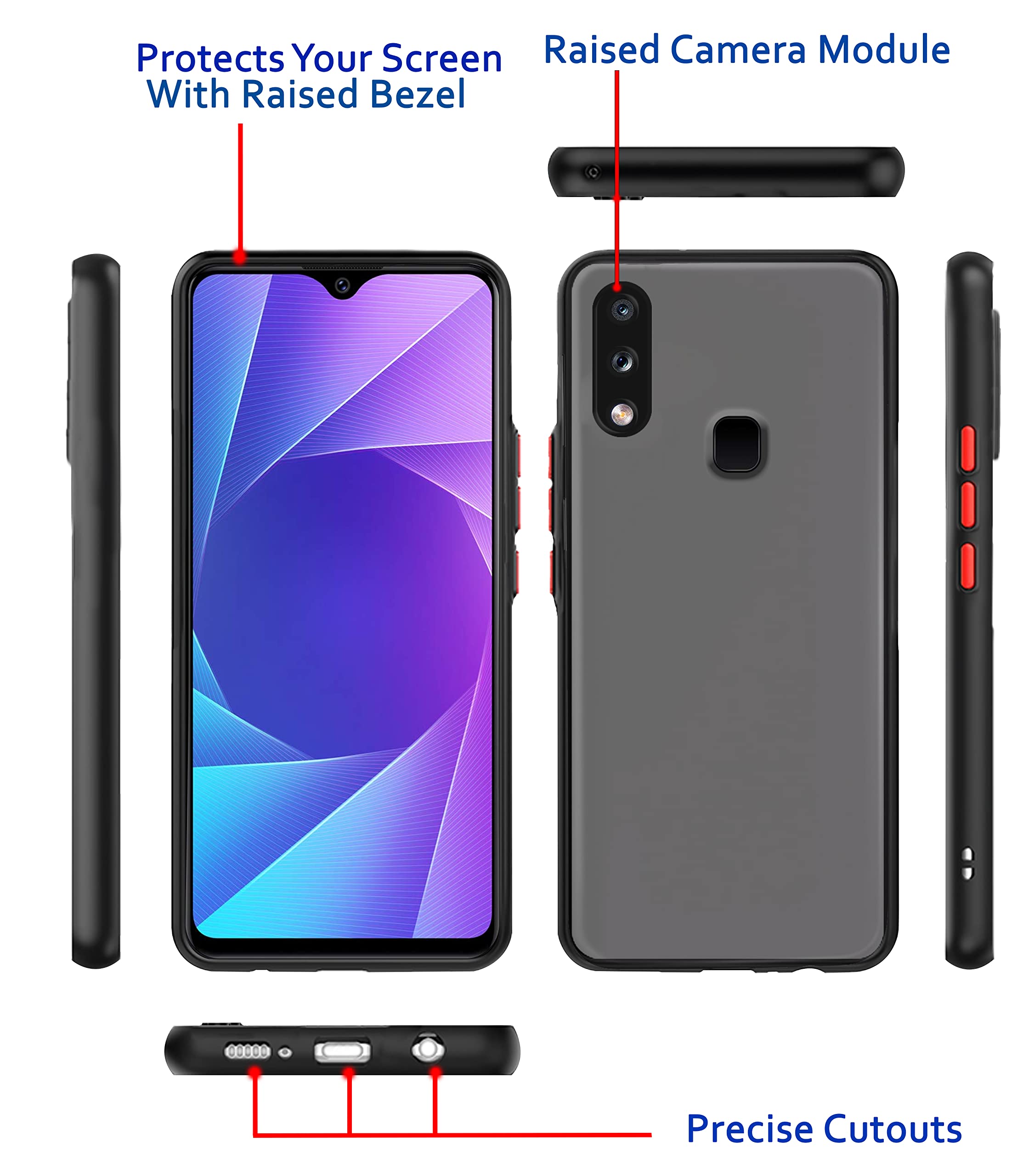 Vivo Y91/Y93/Y95 back cover in black by Pikkme – photo 3