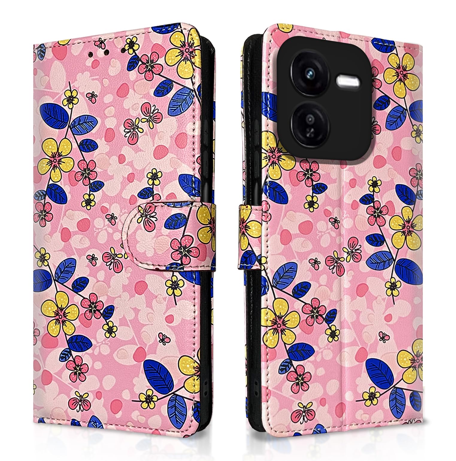 Pikkme iQOO Z9x 5G pink flower wallet flip cover