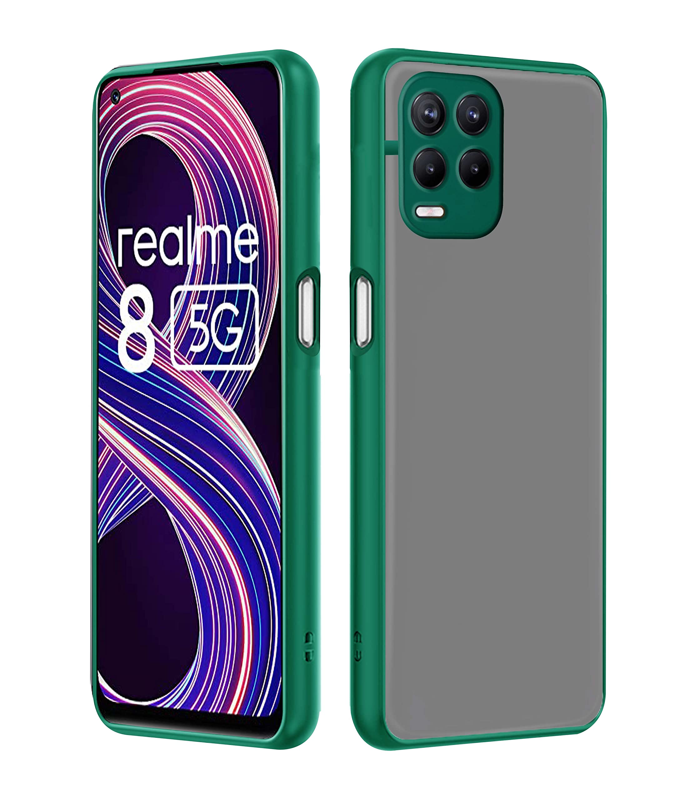 Pikkme green Hybrid mobile back cover for Realme 8/8s/Narzo 30 5G