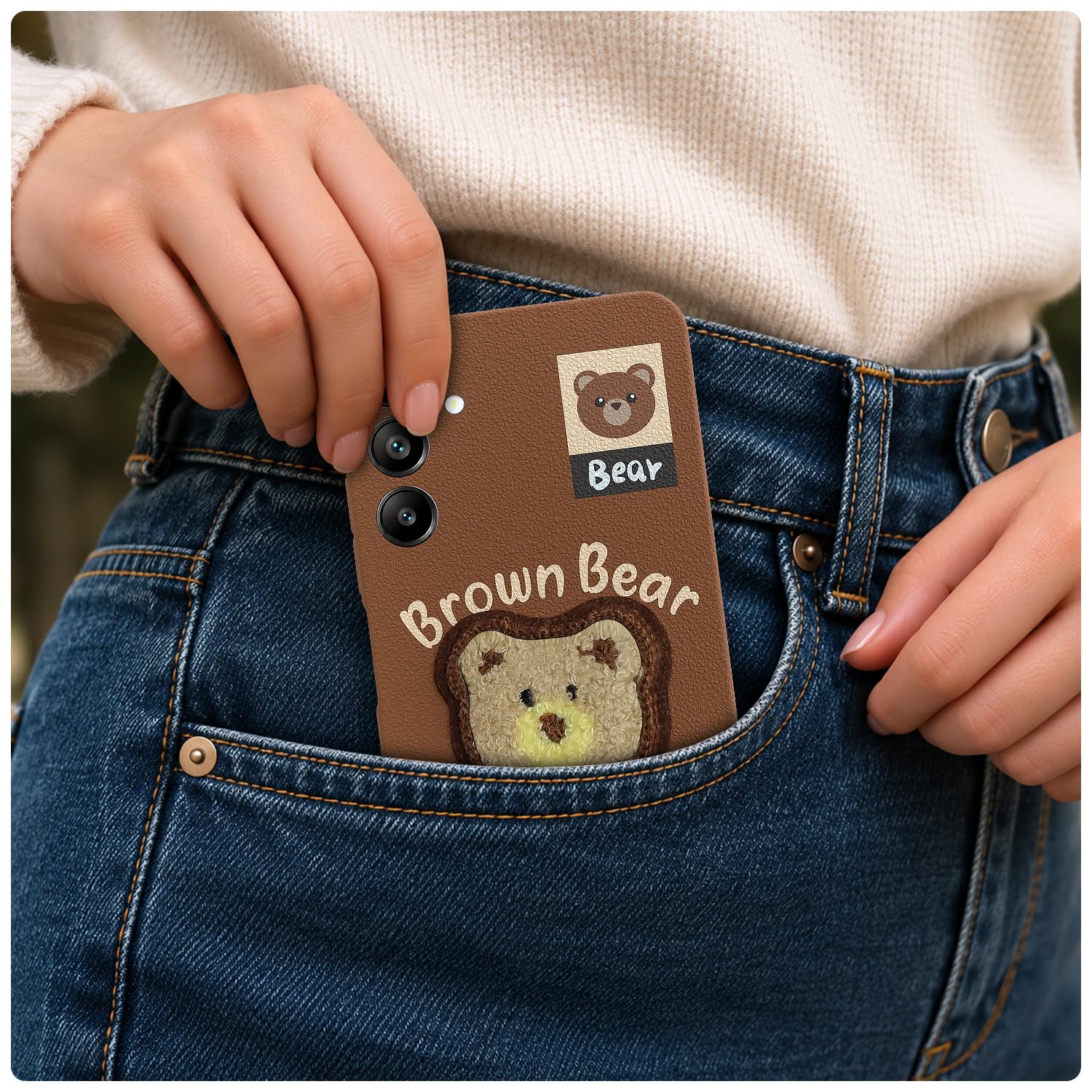 Brown Plush Patch phone cover for Samsung A15 4G/A15 5G – Pikkme – photo 4
