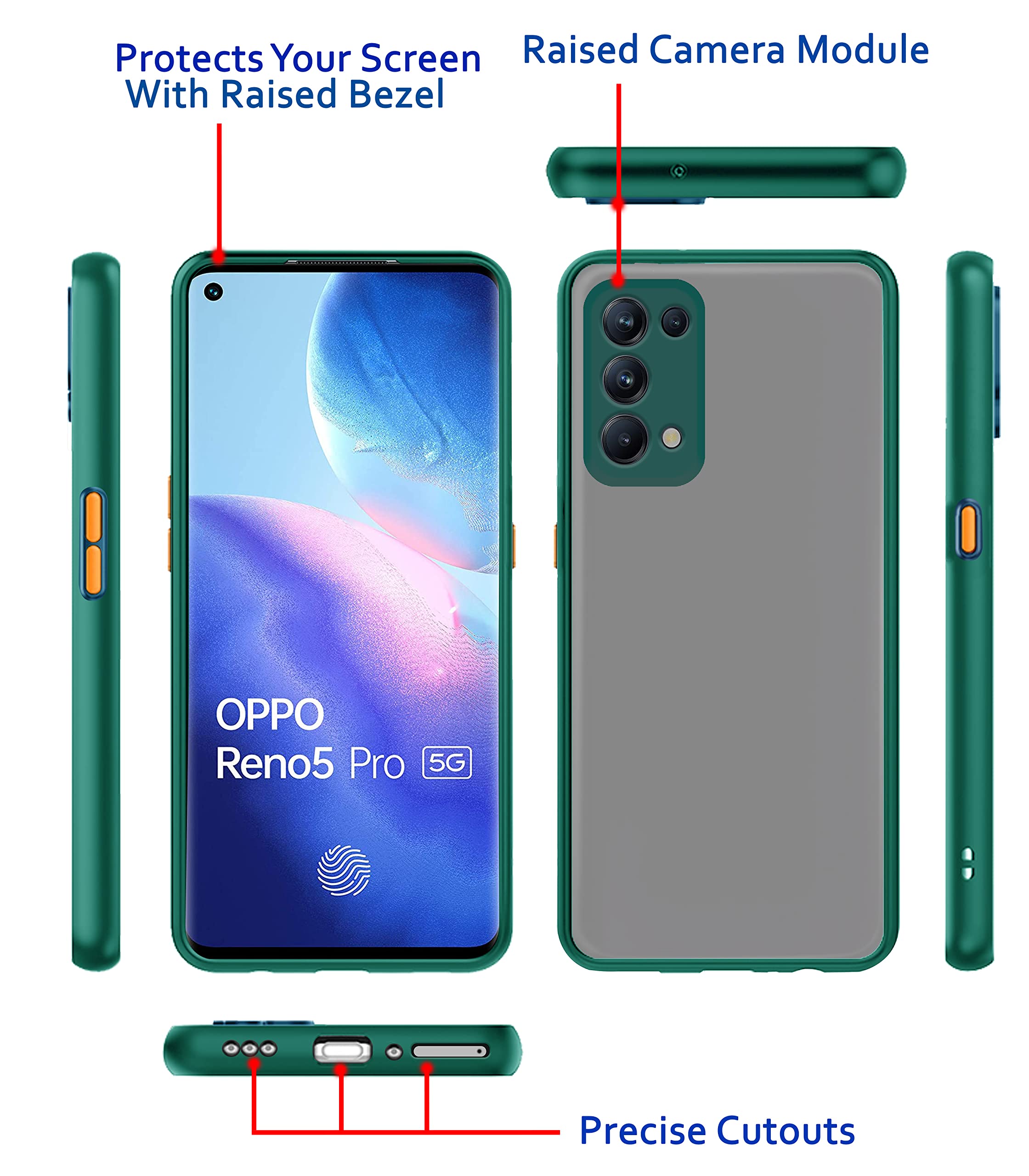 Pikkme light green Matte mobile back cover for Oppo Reno 5 Pro – photo 3