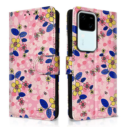 Pink flower Wallet flip case for Vivo V30 5G – Pikkme