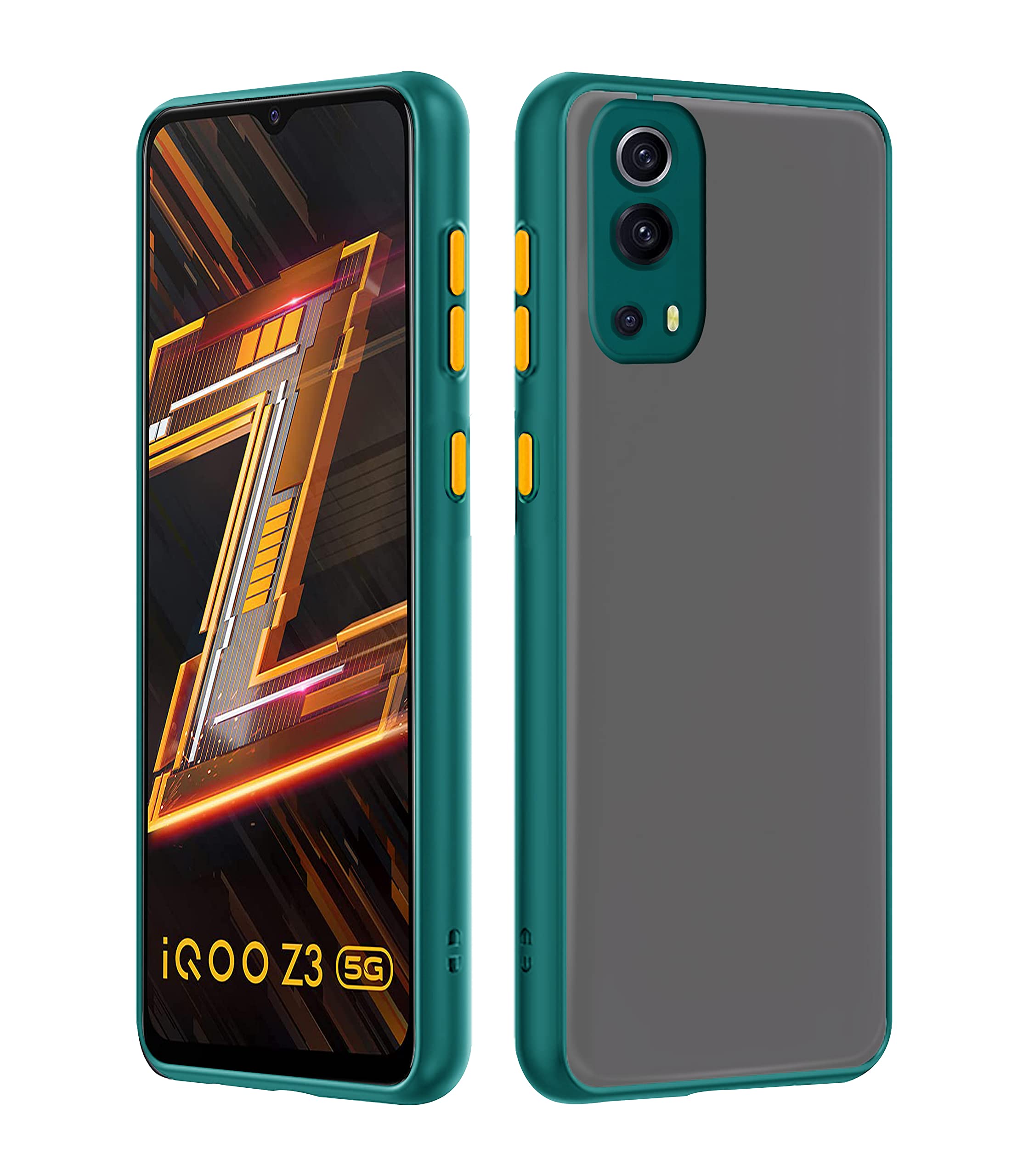 Green Hybrid mobile back cover for iQOO Z3 5G – Pikkme