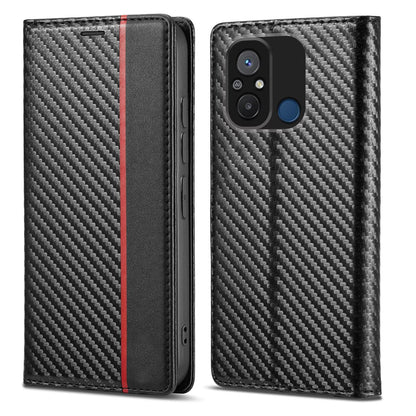 Pikkme black Wallet mobile flip cover for Redmi 12C/Poco C55