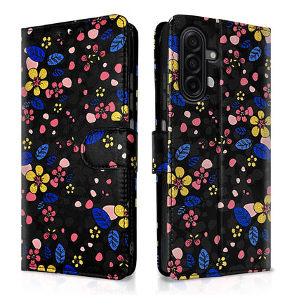 Pikkme black flower mobile flip cover for Samsung M17/A17/F17 5G