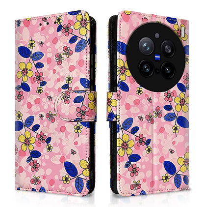 Pikkme Vivo X200 Pro 5G pink flower wallet flip cover