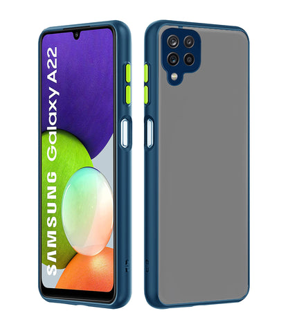 Pikkme blue Matte back cover for Samsung A22 4G