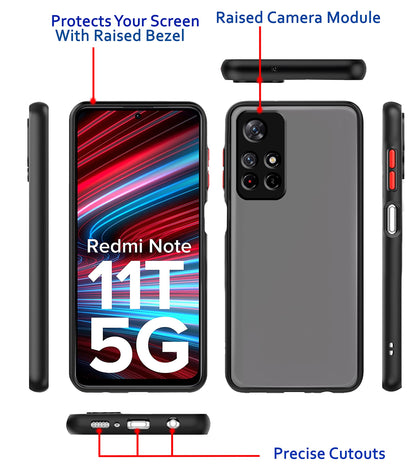 Redmi Note 11T/Poco M4 Pro 5G, Redmi Note 11T 5G/Poco M4 Pro Hybrid mobile back cover in black by Pikkme – photo 3