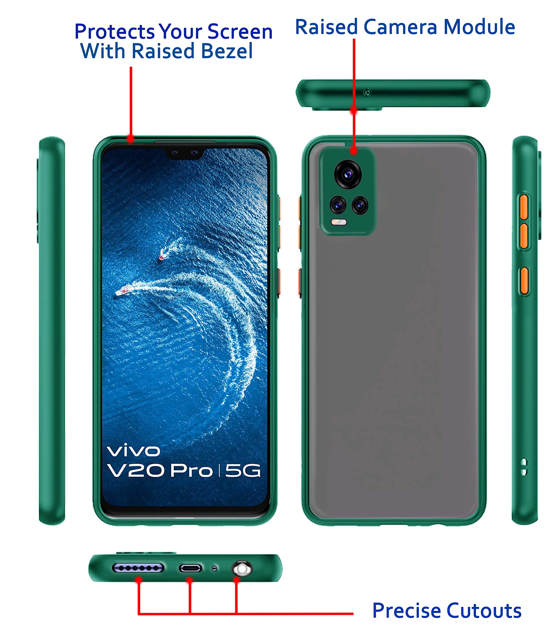 Green Hybrid back cover for Vivo V20 Pro – Pikkme – photo 3
