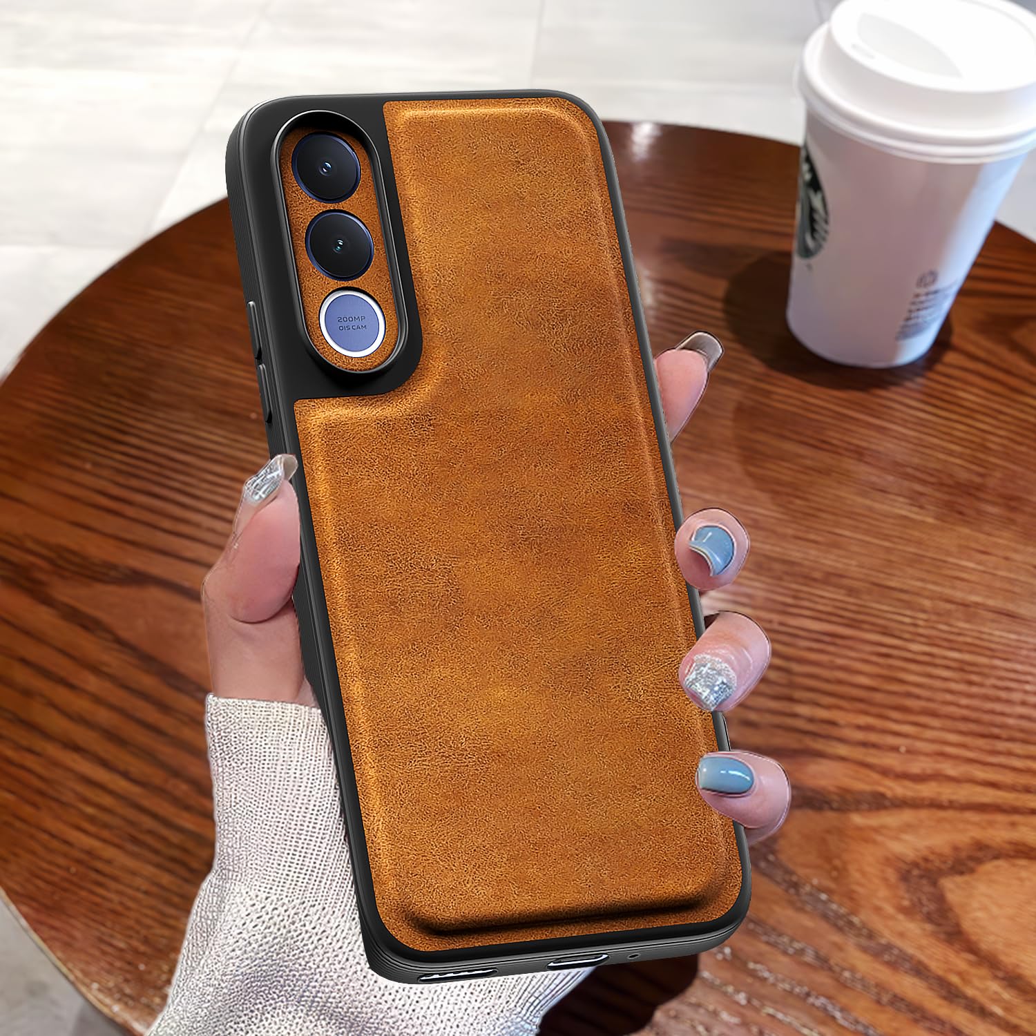 Vivo V70 FE 5G Leather mobile cover in brown by Pikkme – photo 7