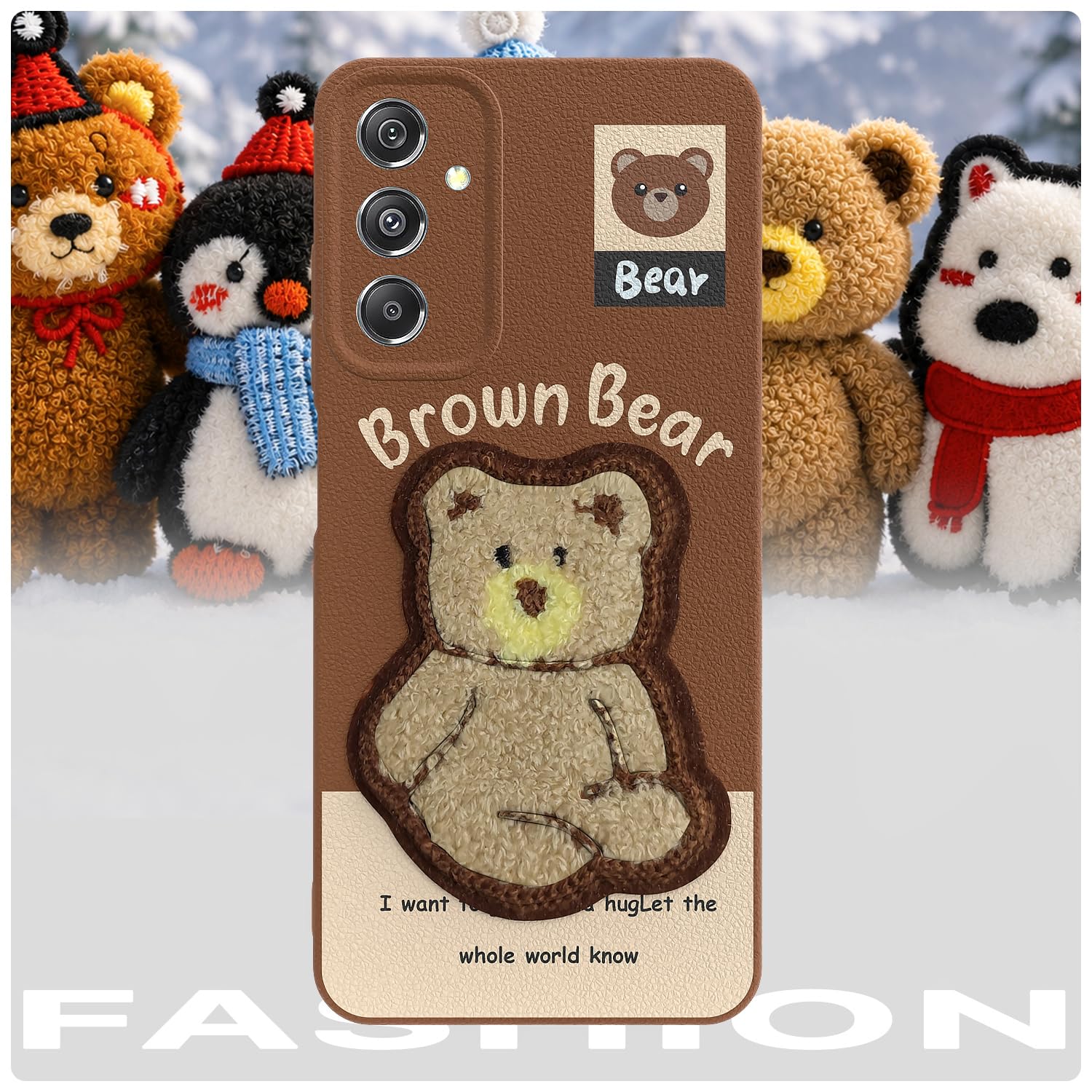 Pikkme brown Plush Patch mobile back cover for Samsung M34 5G – photo 7