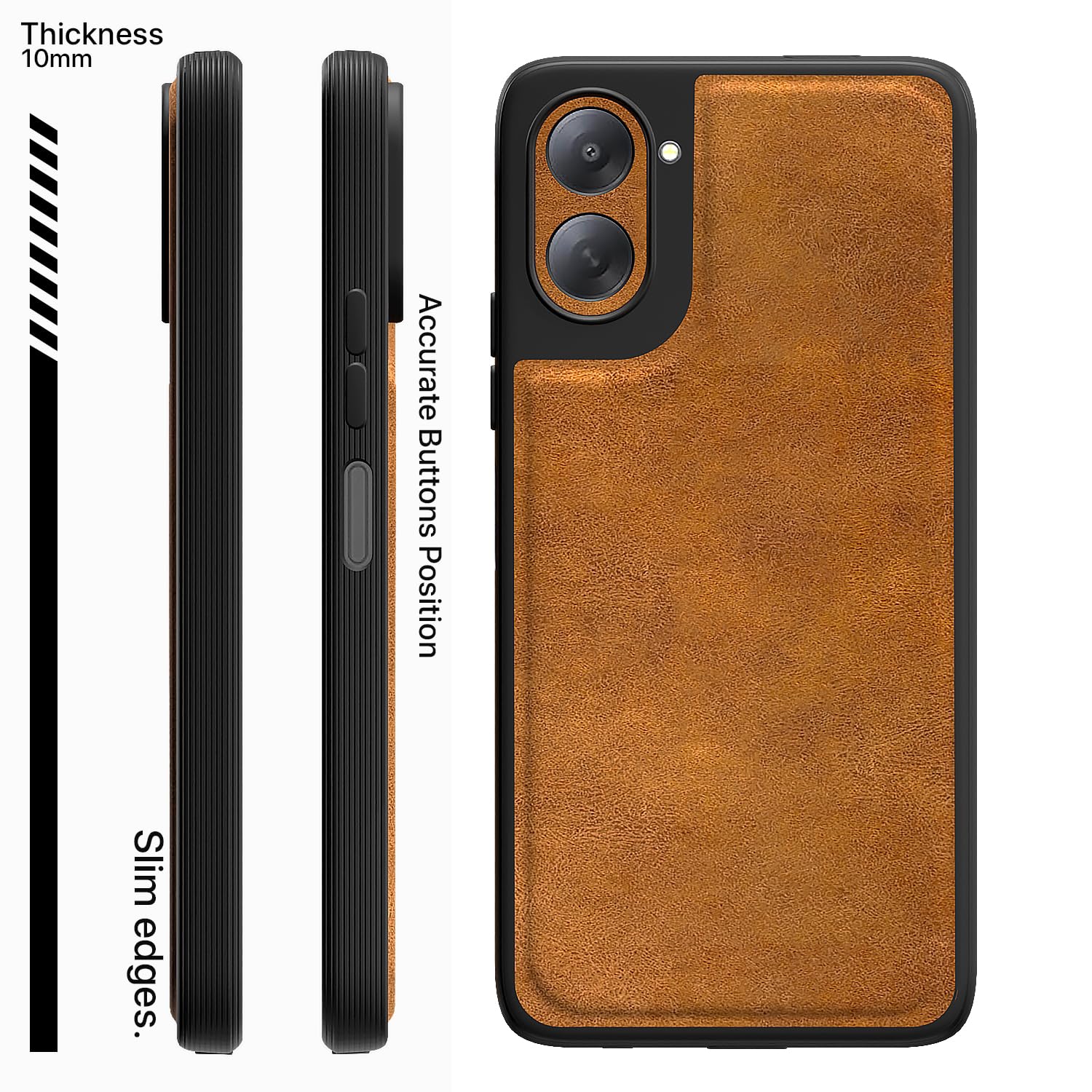 Redmi A7 5G Leather back cover in brown by Pikkme – photo 3