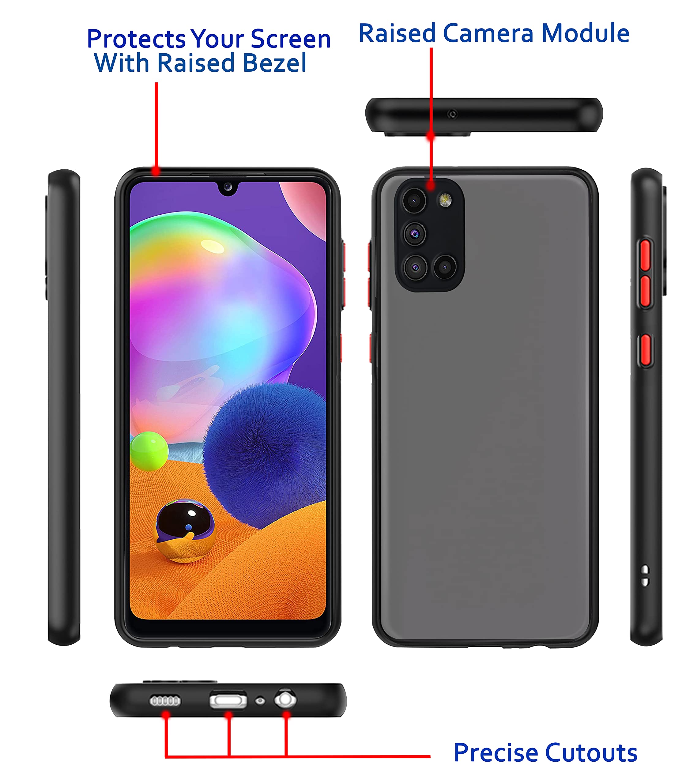 Black Matte back cover for Samsung A31 – Pikkme – photo 3