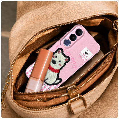 Vivo V70 FE 5G Plush Patch mobile back cover in pink by Pikkme – photo 5