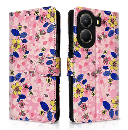 POCO X7 Pro 5G Wallet flip cover in pink flower by Pikkme