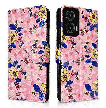 Pink flower flip case for Moto G35 5G – Pikkme