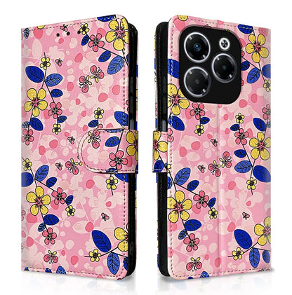 Pikkme Infinix Note 40X 5G pink flower wallet flip cover