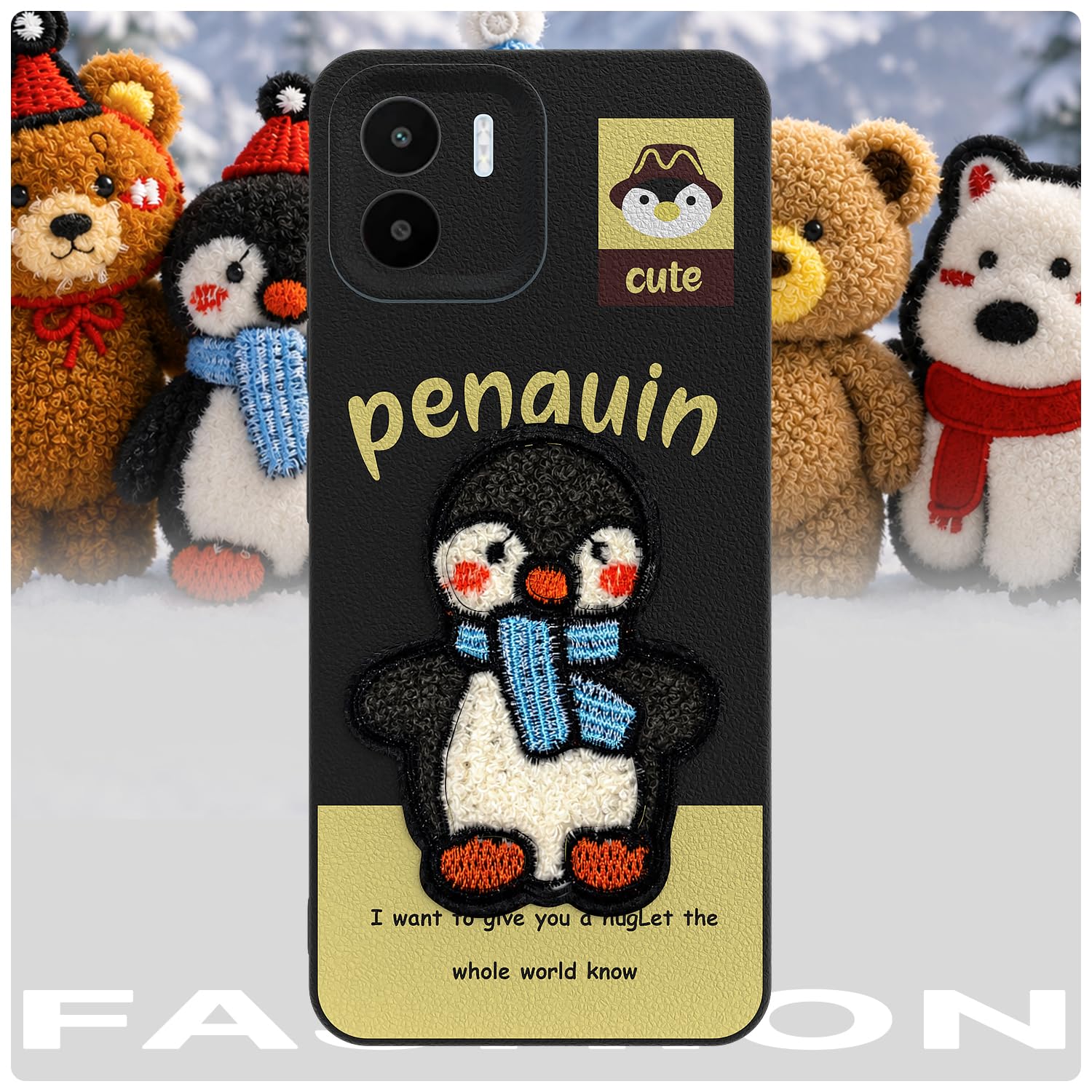 Redmi A1/A2 Plush Patch back cover in black by Pikkme – photo 7