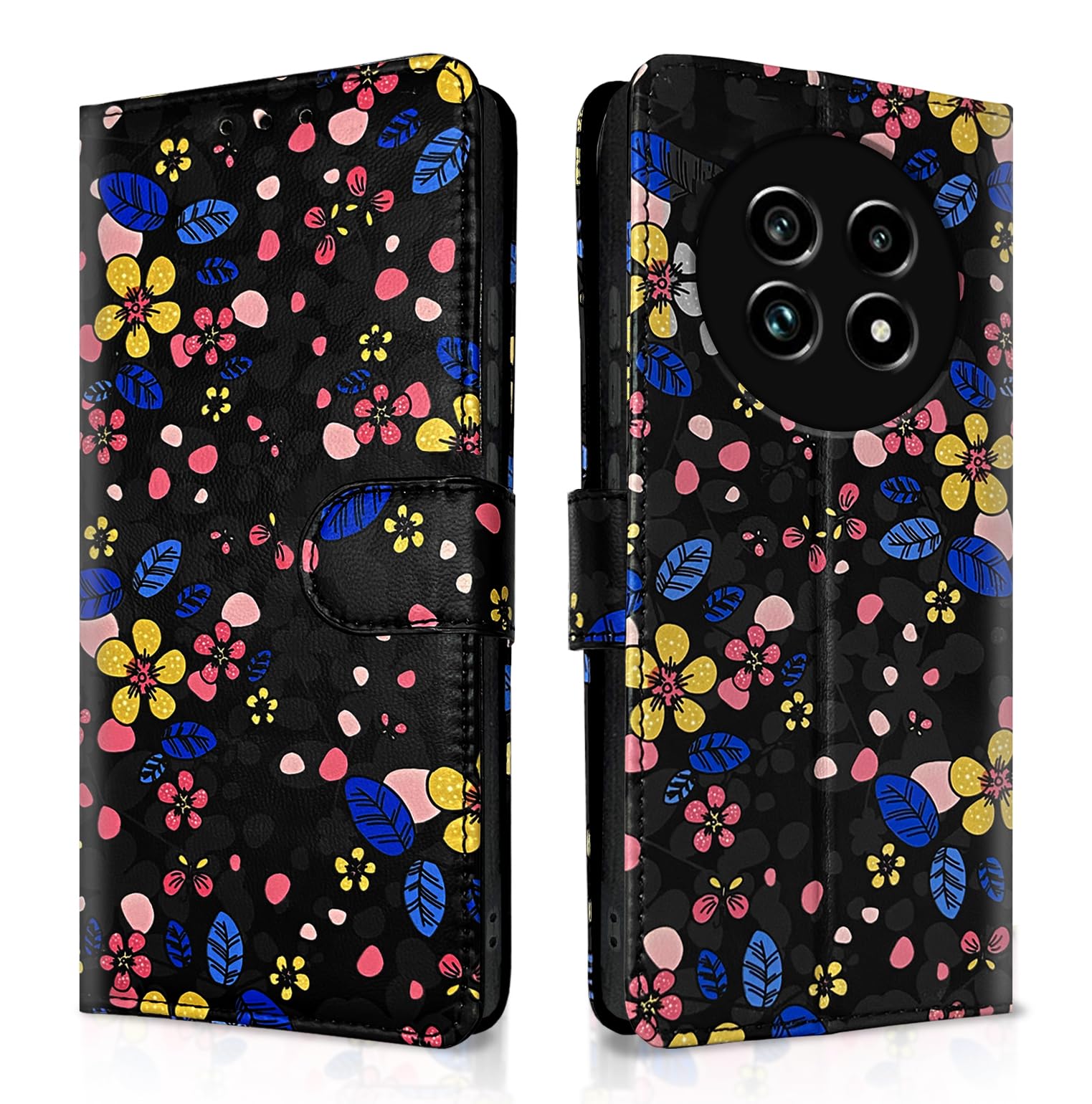 Black flower Wallet wallet flip cover for Realme 13 Pro/13 Pro Plus 5G – Pikkme