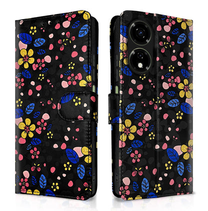 Pikkme Itel P55 5G black flower mobile flip cover