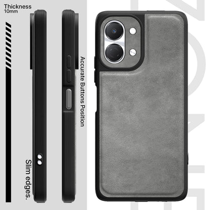 Tecno Spark Go 3 Leather mobile cover in grey by Pikkme – photo 3
