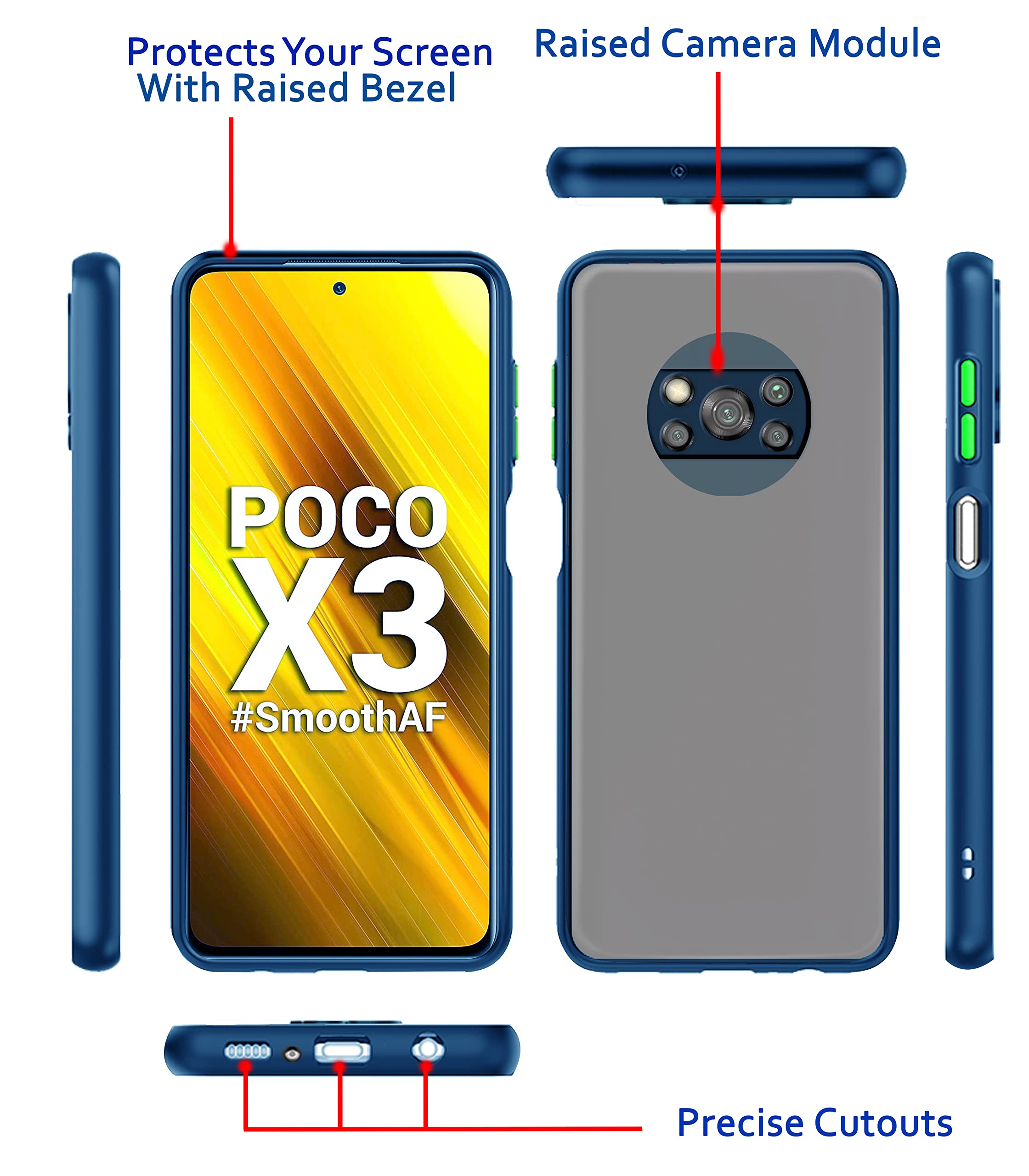 Blue back cover for Poco X3 – Pikkme – photo 3
