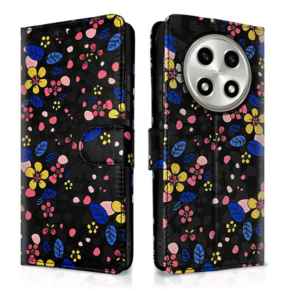 Pikkme Oppo A2 Pro 5G black flower flip cover