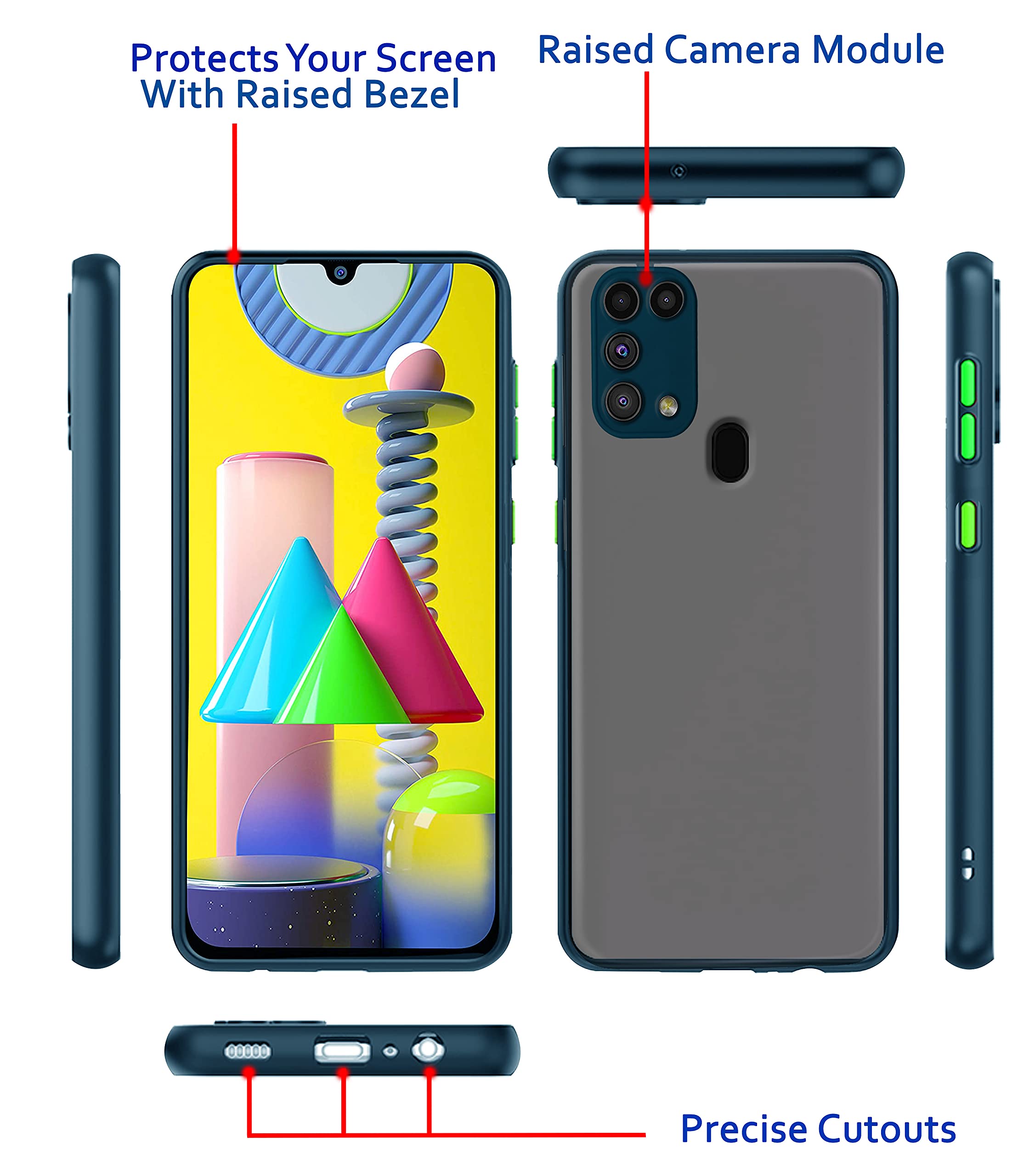 Samsung M31 phone cover in blue by Pikkme – photo 3